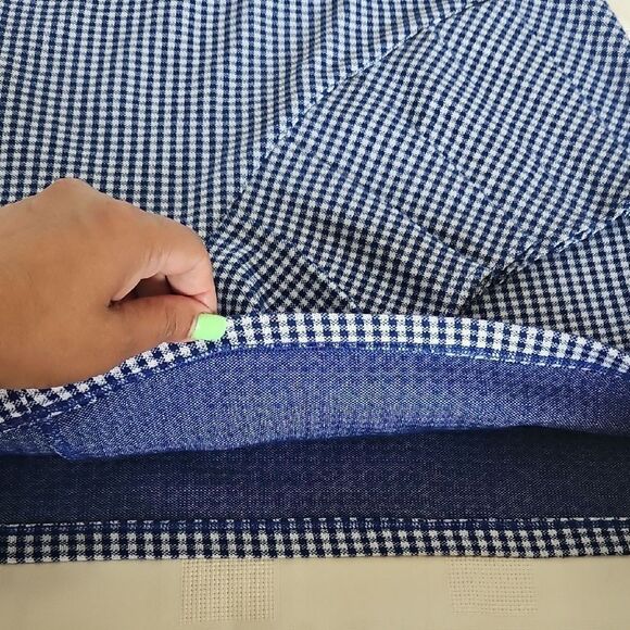 Topshop Blue and White Asymmetrical Mini Skirt - Picture 7 of 16